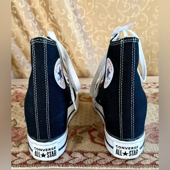 Converse Women's Chuck Taylor All Star Wedge Platform Black & White Sneaker Sz 7 - Picture 6 of 14